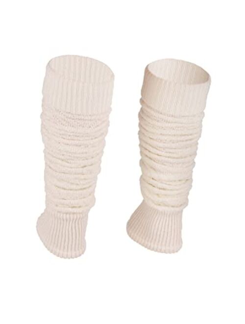 SERIMANEA Wool Leg Warmers for Women and Girls, Calf Cuffs In Braid Pattern for Indoor/Outdoor, Circumference 11"-13.4"