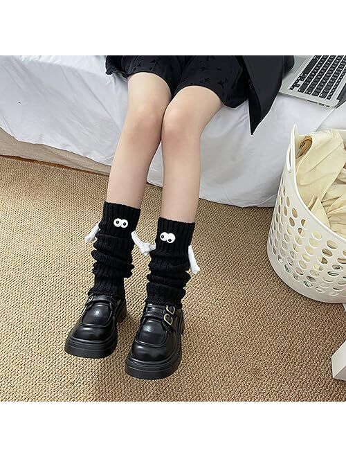 Owl'S-Yard Women Girls Lolita Ribbed Knit Leg Warmers Kawaii Japanese Student Long Socks Leggings Harajuku Goth Streetwear