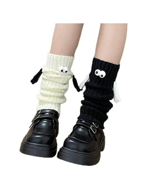 Owl'S-Yard Women Girls Lolita Ribbed Knit Leg Warmers Kawaii Japanese Student Long Socks Leggings Harajuku Goth Streetwear