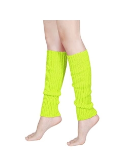 SATINIOR 80's Women Knit Leg Warmers Crochet Ribbed Leg Socks for Party Accessories