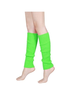 SATINIOR 80's Women Knit Leg Warmers Crochet Ribbed Leg Socks for Party Accessories