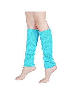 SATINIOR 80's Women Knit Leg Warmers Crochet Ribbed Leg Socks for Party Accessories