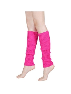 SATINIOR 80's Women Knit Leg Warmers Crochet Ribbed Leg Socks for Party Accessories