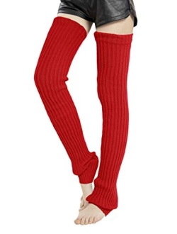 Leotruny Women's Winter Thick Knit Extra Long Thigh High Leg Warmers