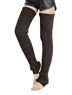 Leotruny Women's Winter Thick Knit Extra Long Thigh High Leg Warmers