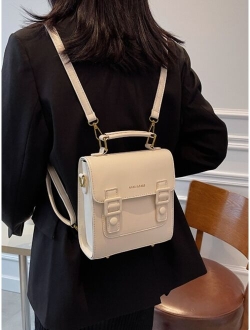 Mini Letter Graphic Flap Backpack