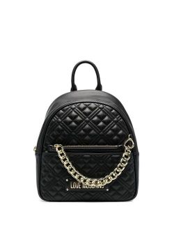 logo-lettering quilted backpack