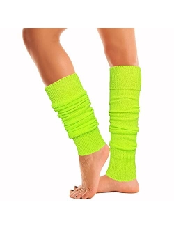 Mysocks Leg Warmers Extra Soft Stylish Fancy Winter 80s Party Dance Neon Long Legwarmers for Women Girls Ladies