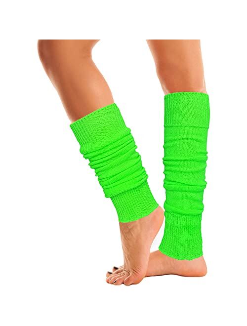 Mysocks Leg Warmers Extra Soft Stylish Fancy Winter 80s Party Dance Neon Long Legwarmers for Women Girls Ladies