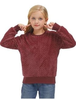 BesserBay Girl's Warm Fuzzy Knit Sweater Cozy Sherpa Pullover 3-12 Years