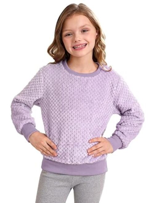 BesserBay Girl's Warm Fuzzy Knit Sweater Cozy Sherpa Pullover 3-12 Years