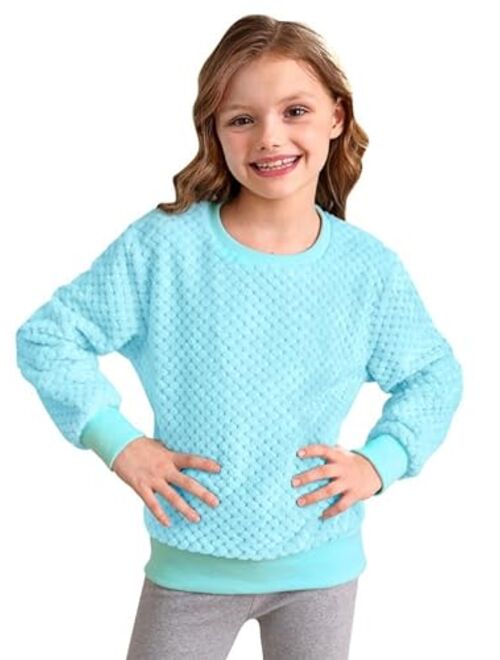 BesserBay Girl's Warm Fuzzy Knit Sweater Cozy Sherpa Pullover 3-12 Years