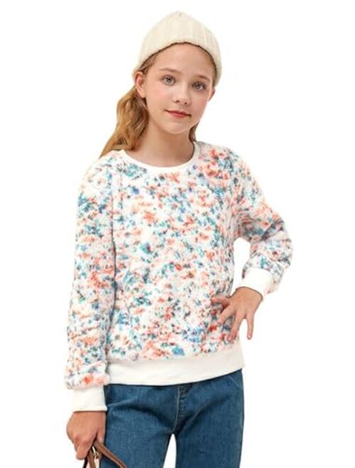 BesserBay Girl's Warm Fuzzy Knit Sweater Cozy Sherpa Pullover 3-12 Years