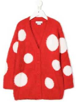 Kids polka-dot knit cardigan