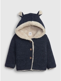 Baby Sherpa-Lined Bear Sweater