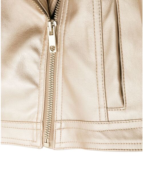 TWINSET Kids metallic biker jacket