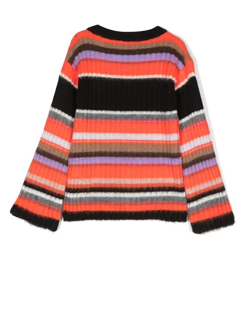 MSGM Kids embroidered-logo striped jumper