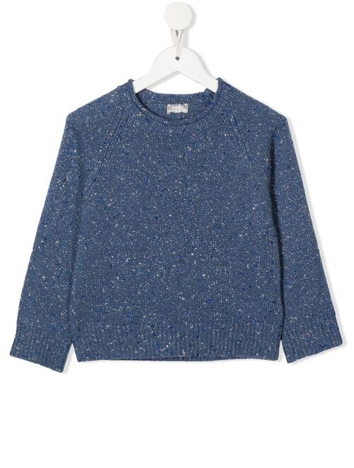 Il Gufo metallic-threading raglan jumper