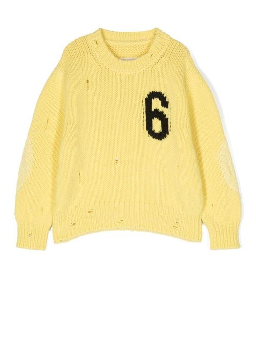 MM6 Maison Margiela Kids intarsia-knit wool-blend jumper