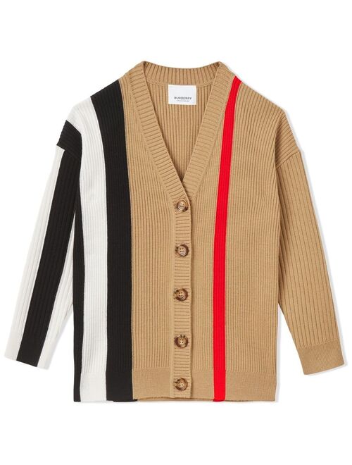 Burberry Kids Icon-Stripe button-fastening cardigan