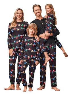 Matching Family Christmas Pajama Sets Womens Mens Kids Pjs Long Sleeve Sleepwear Holiday Lounge Sets