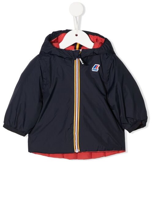 K Way Kids logo-patch zip-up padded jacket