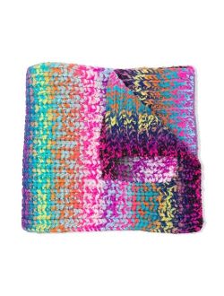 Kids multicolour-knit scarf