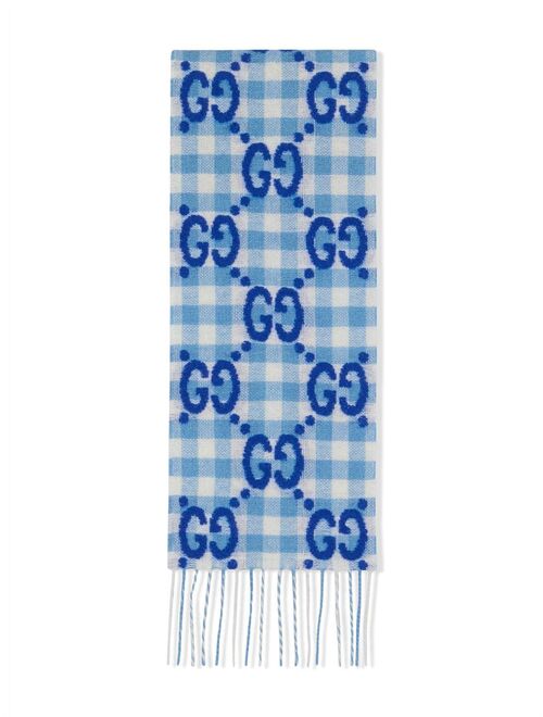 Gucci Kids Interlocking G check wool scarf