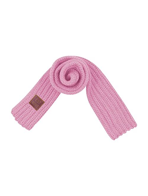 Rarityus Kids Knitted Scarf Fashion Solid Color Toddler Soft Warm Scarves Neck Warmer Winter for Girls Womens