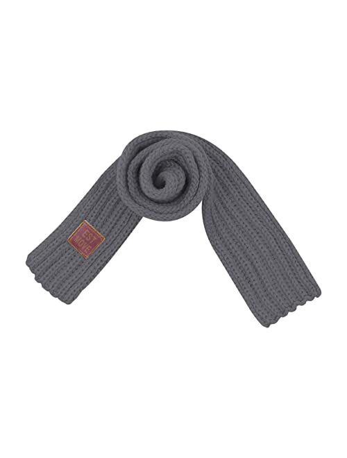 Rarityus Kids Knitted Scarf Fashion Solid Color Toddler Soft Warm Scarves Neck Warmer Winter for Girls Womens