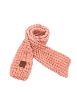 Mia Garment Kids Knitted Scarf Winter Fashion Solid Color Toddler Baby Scarves Wrap Neck Warmer