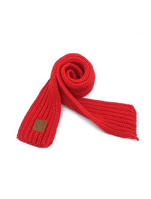 Mia Garment Kids Knitted Scarf Winter Fashion Solid Color Toddler Baby Scarves Wrap Neck Warmer