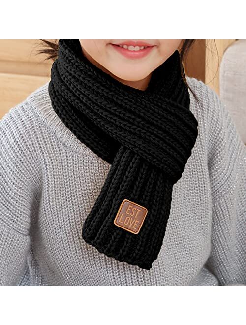 LO SHOKIM Kids Scarf Winter Children Knit Scarves Wraps Soft Windproof Neck Warmer Girls Boys Toddlers