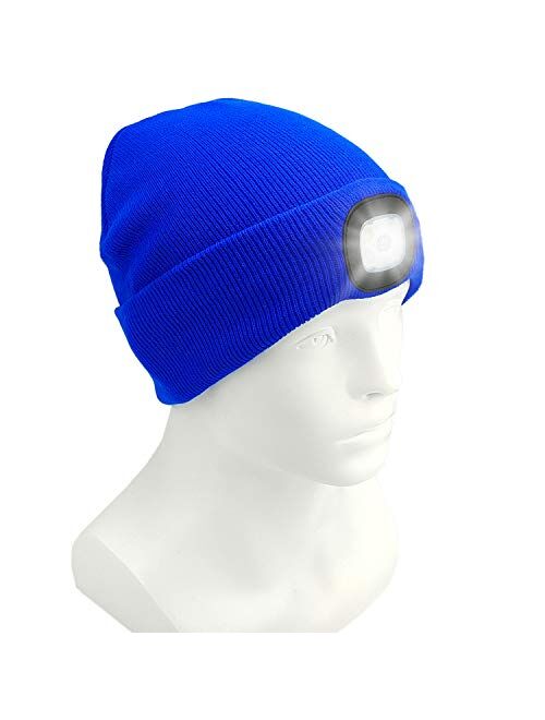 Censgo Beanie Hat with Light, USB Rechargeable LED Knitted Lighted hat, Easter Gifts for Men Dad Him Women Her, Unisex Lighted for Walking at Night,Fishing,Camping,Huntin