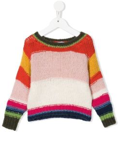 stripe-print wool-blend jumper