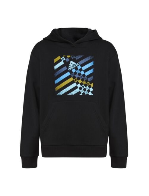 adidas Big Boys Long Sleeve Game-On Graphic Fleece Hoodie