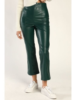 Maximum Chic Black Vegan Leather Cropped Flare Pants