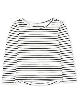 Girls' Long Sleeve Striped Basic Layering Tee