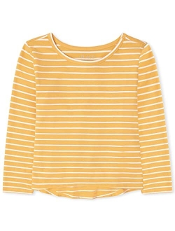 Girls' Long Sleeve Striped Basic Layering Tee