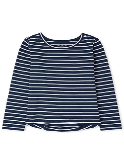 Girls' Long Sleeve Striped Basic Layering Tee