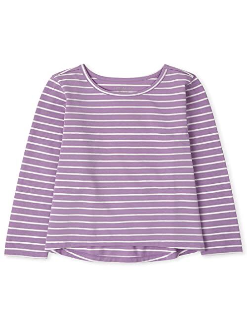 The Children's Place Girls' Long Sleeve Striped Basic Layering Tee