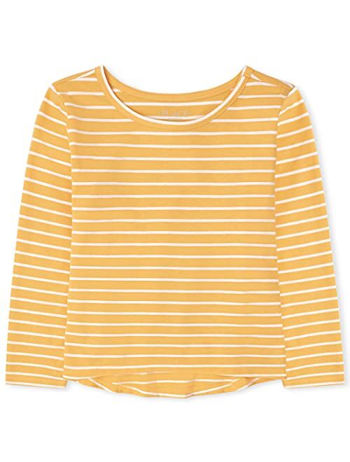 The Children's Place Girls' Long Sleeve Striped Basic Layering Tee