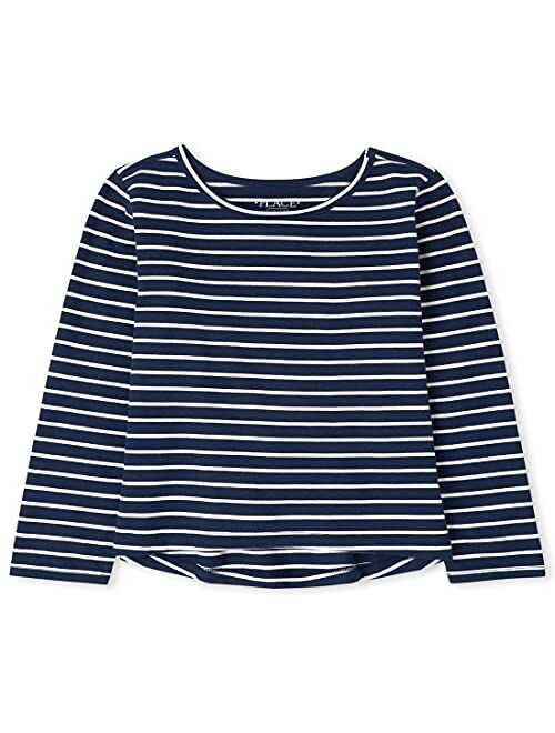 The Children's Place Girls' Long Sleeve Striped Basic Layering Tee