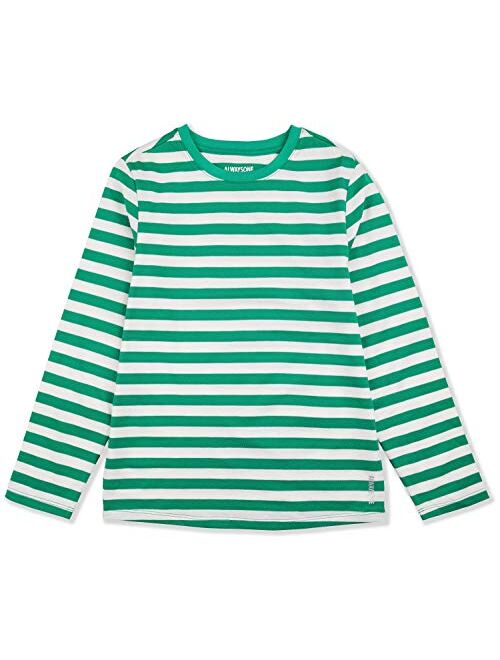 ALWAYSONE Kids Cotton Tee Long Sleeve Shirts Stripe and Solid T Shirts Crewneck T-Shirt for Boys Girls 3-12 Years