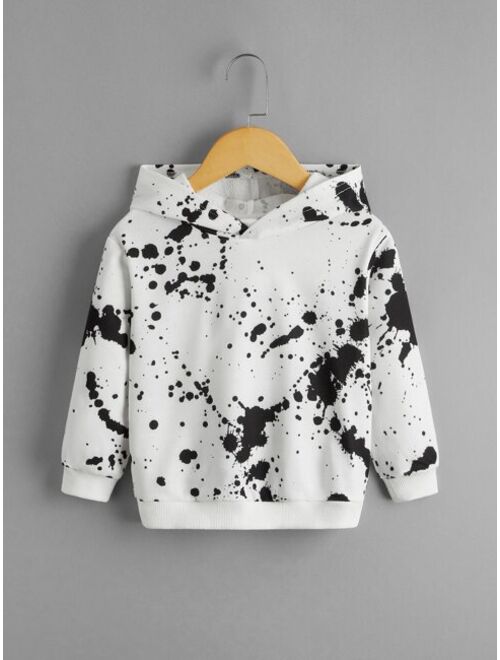 SHEIN Toddler Boys Splash Ink Print Hoodie