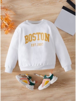 Toddler Boys Letter Graphic Sweatshirt