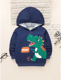 Toddler Boys Letter Dinosaur Print Hoodie