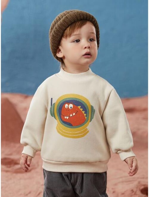 Shein Toddler Boys Mock Neck Cartoon Graphic Sweatshirt