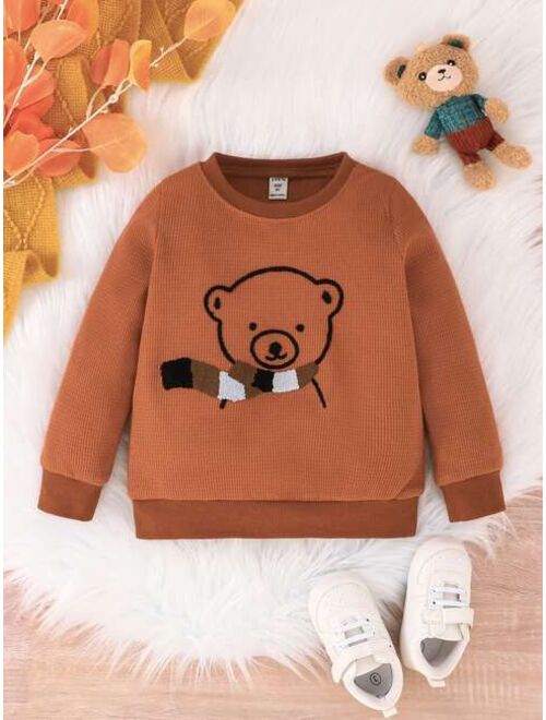 Shein Toddler Boys Bear Pattern Sweatshirt