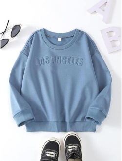 Toddler Boys 1pc Letter Textured Sweatshirt